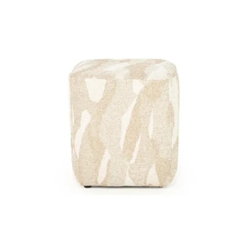 By-Boo, Pouf Rytm small - beige 43x43x46 cm