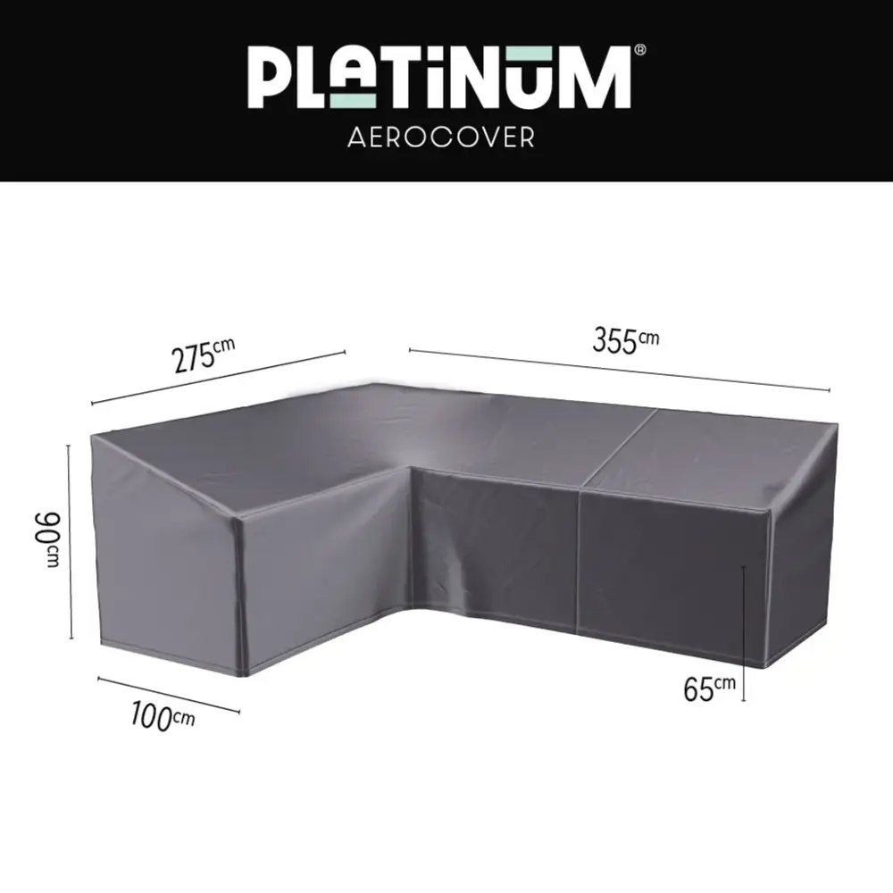Platinum Aerocover, Lounge-Abdeckung L HB 355x275x100xH65/90 Links Aerocover Anthrazit