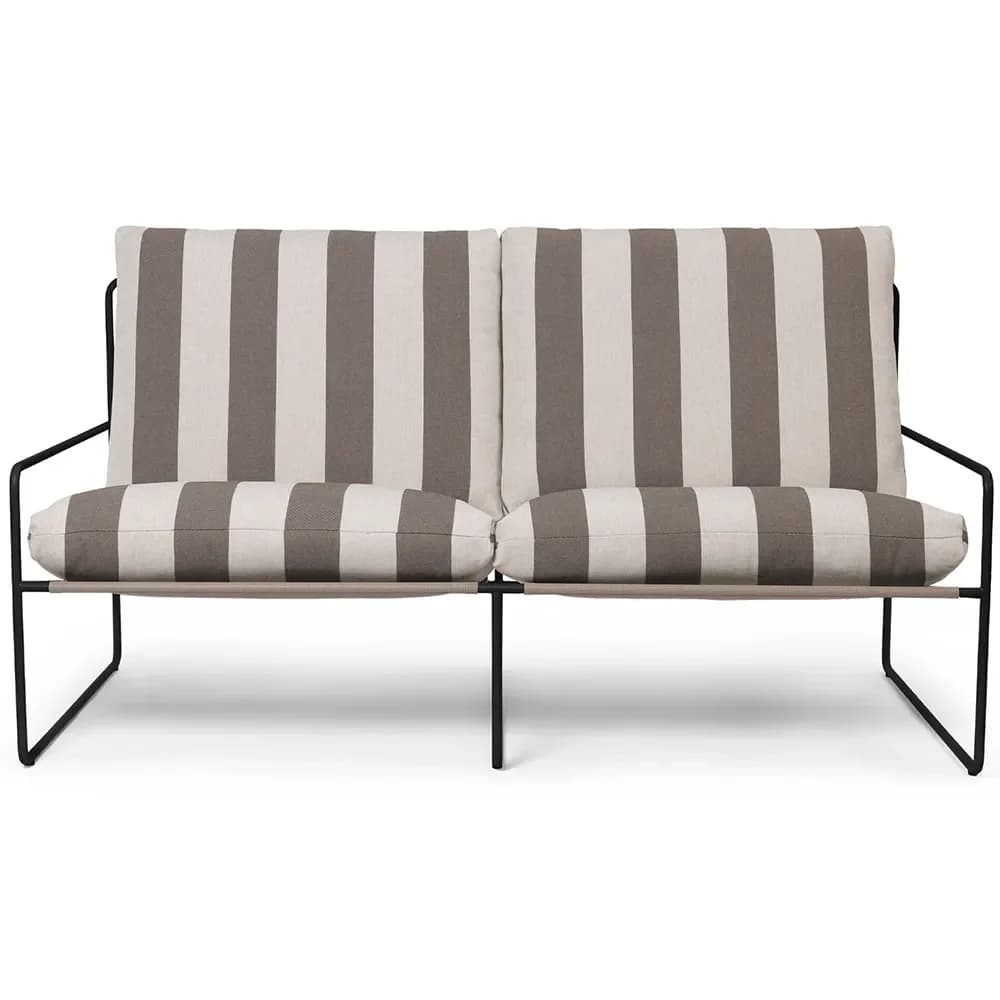 Ferm Living, Desert 2-Sitzer Sofa Stripe Black/Chocolate