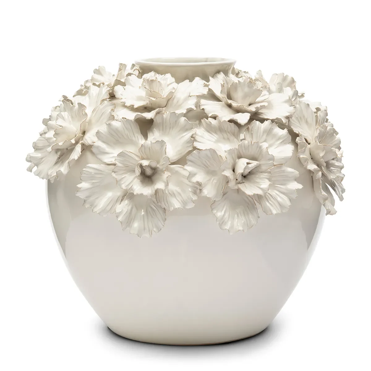 Riviera Maison, Handgefertigte Vase Blossom L White