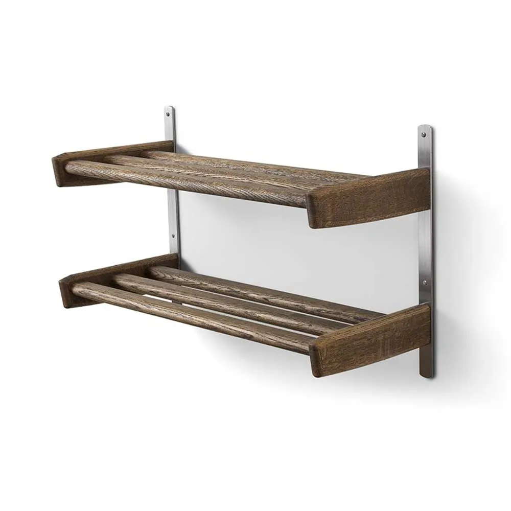 Oscarssons Möbel, Meja Schuhregal 59 cm 2 Böden Wandmontage Eiche geräuchert