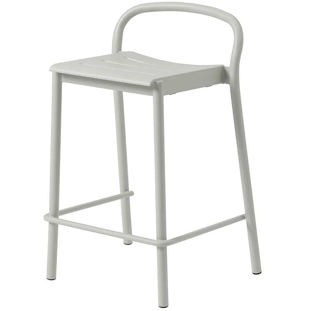 Muuto, Linear Steel Niedriger Barhocker Grey