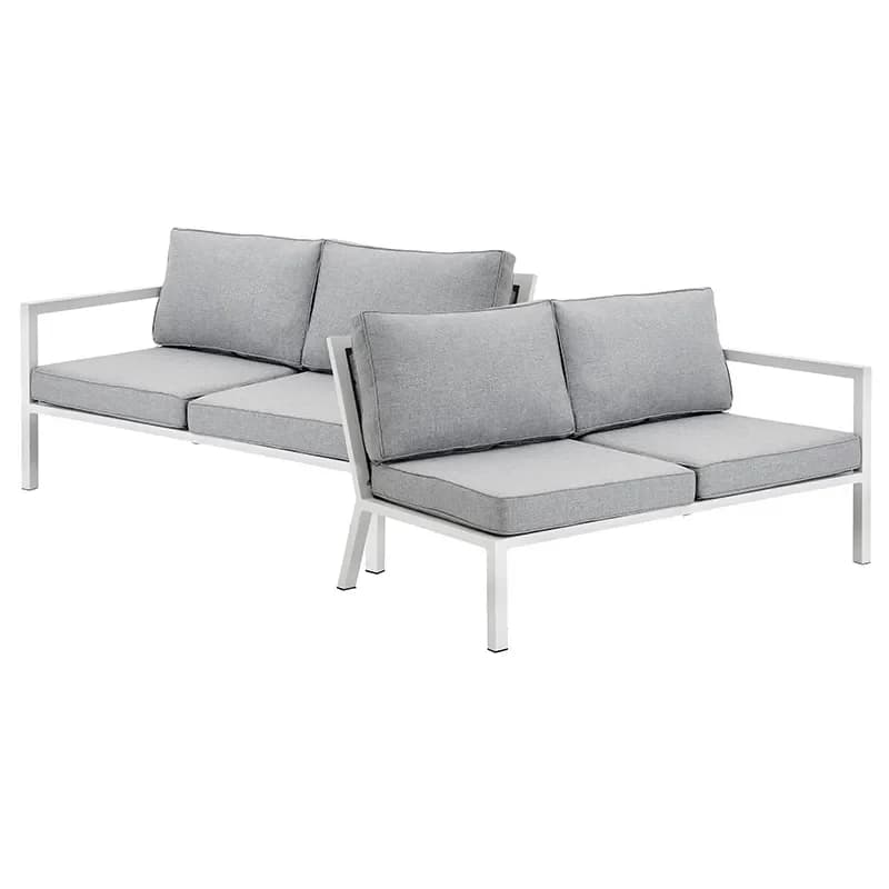 Brafab, Belfort Endstücke 2er-Pack inklusive Kissen weiß / Peral Grey
