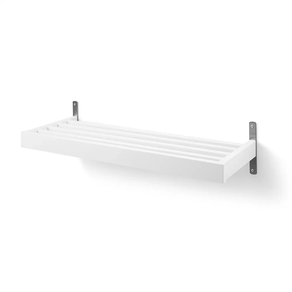 Oscarssons Möbel, Nadja Schuhregal 80 cm Wandmontage Birke weiß lackiert/Stahl geschliffen