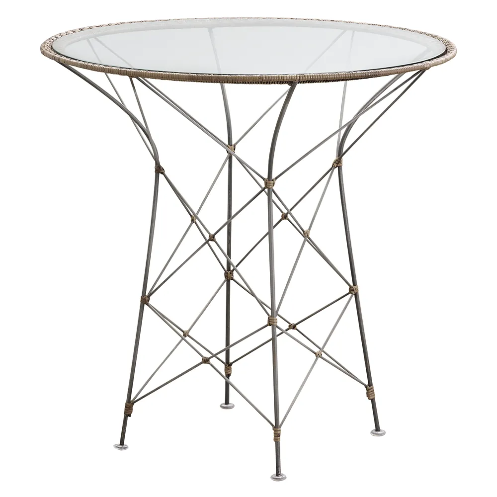 Sika Design, Funkiger Café-Tisch mit Glas-Haselnuss-