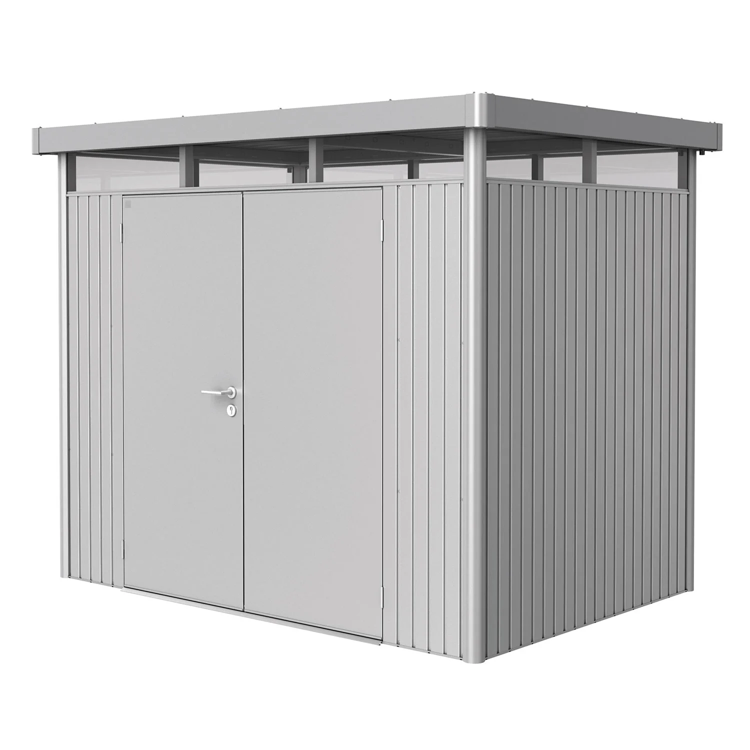 Biohort, Highline Gerätehaus Doppeltür Größe h2 metallic silber Biohort