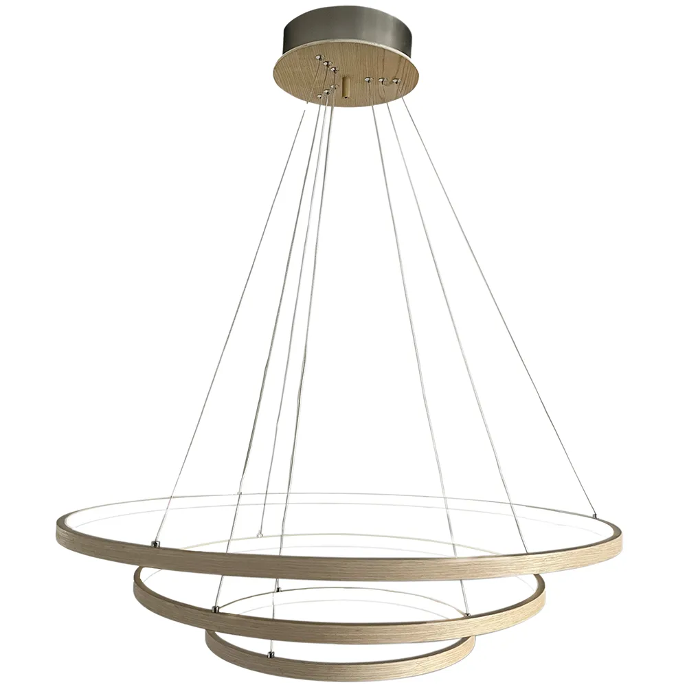 By Rydéns - Trione LED-Pendellampe, natur, Ø 80 cm, Holz
