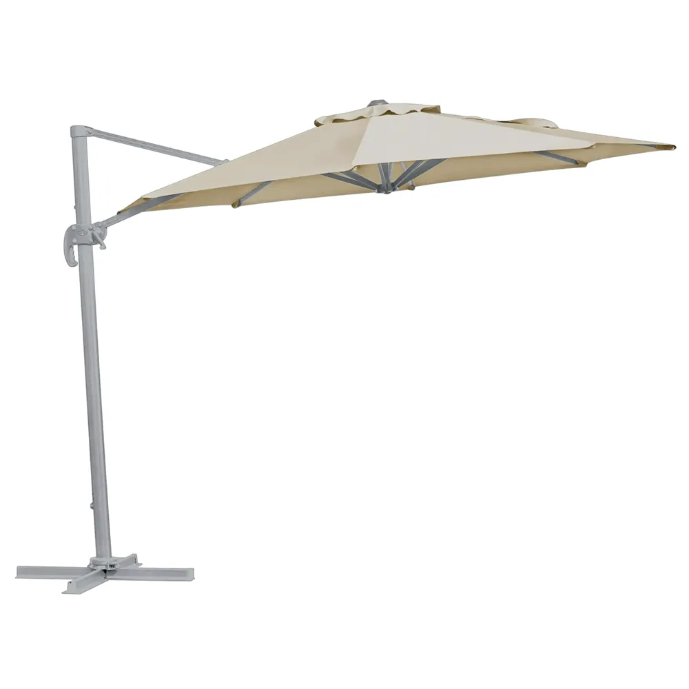 Brafab, Linz 300 cm freihängender Sonnenschirm Hellgrau/Khaki