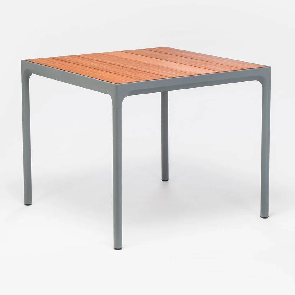 Houe, Four Esstisch 90x90 cm Grau/Bambus Aluminium