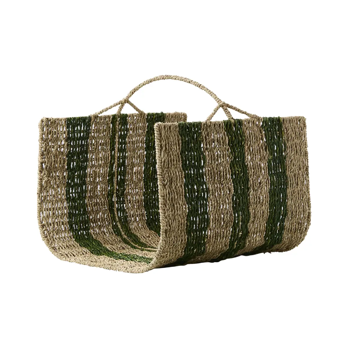 Affari of Sweden, COLLECT Kaminholzkorb Natur/Grün L42 x B42 x H42 cm