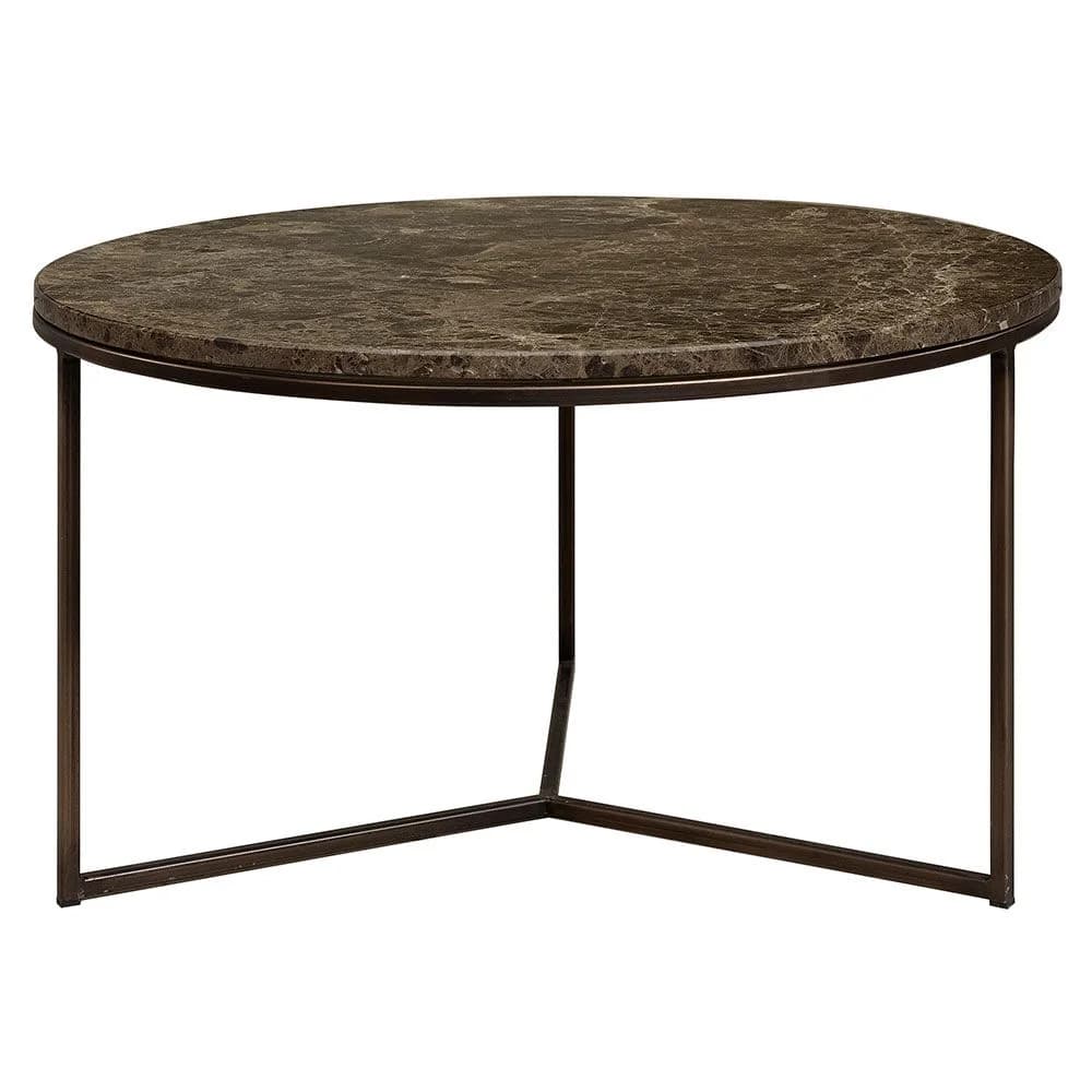 Artwood, Cedes Couchtisch Braun Marmor Ø80 cm