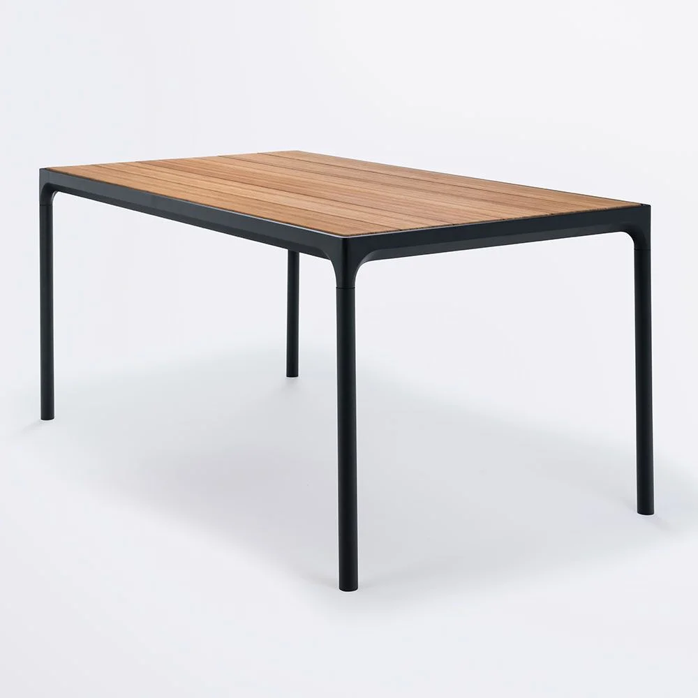 Houe, Four Esstisch 160x90 cm schwarz/Bambus Aluminium