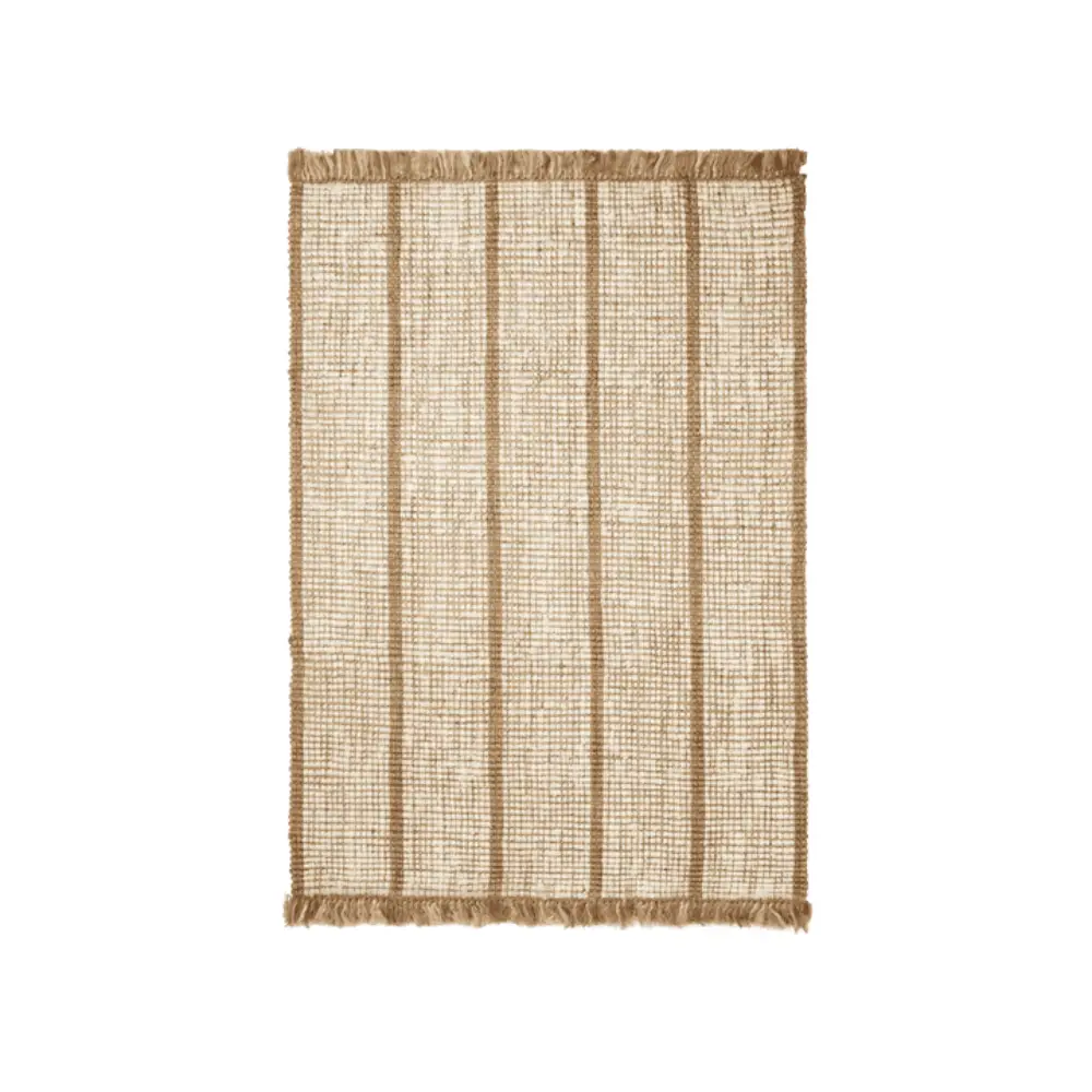 Ferm Living, Athens Handgewebter Juteteppich 140 x 200 cm – Naturfarben/Off-White