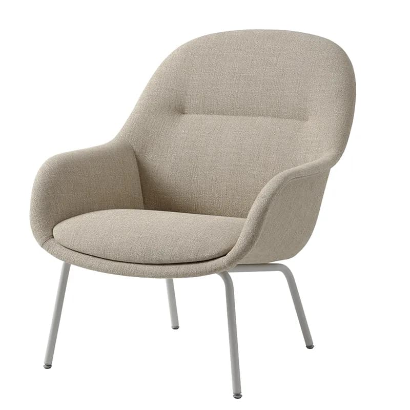 Muuto Fiber Lounge Sessel mit Stahlbeinen Ecriture 240-grey
