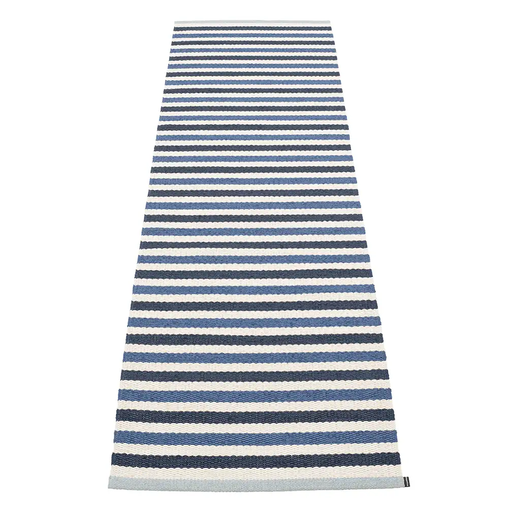 Pappelina, Teo Teppich 70x240vcm Denim/Dark Blue/Vanilla