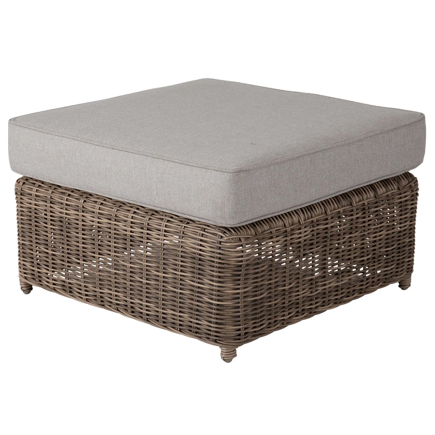 Brafab, Glendon Fußhocker rustikal Rattan inkl. Kissen