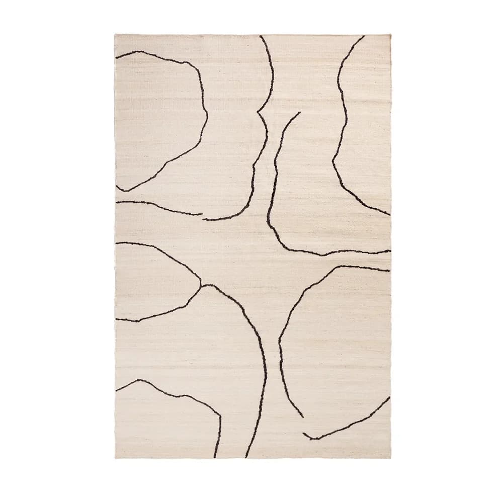 Ferm Living, Handgewebter Teppich aus Jute Gesso Off-White 200x300 cm