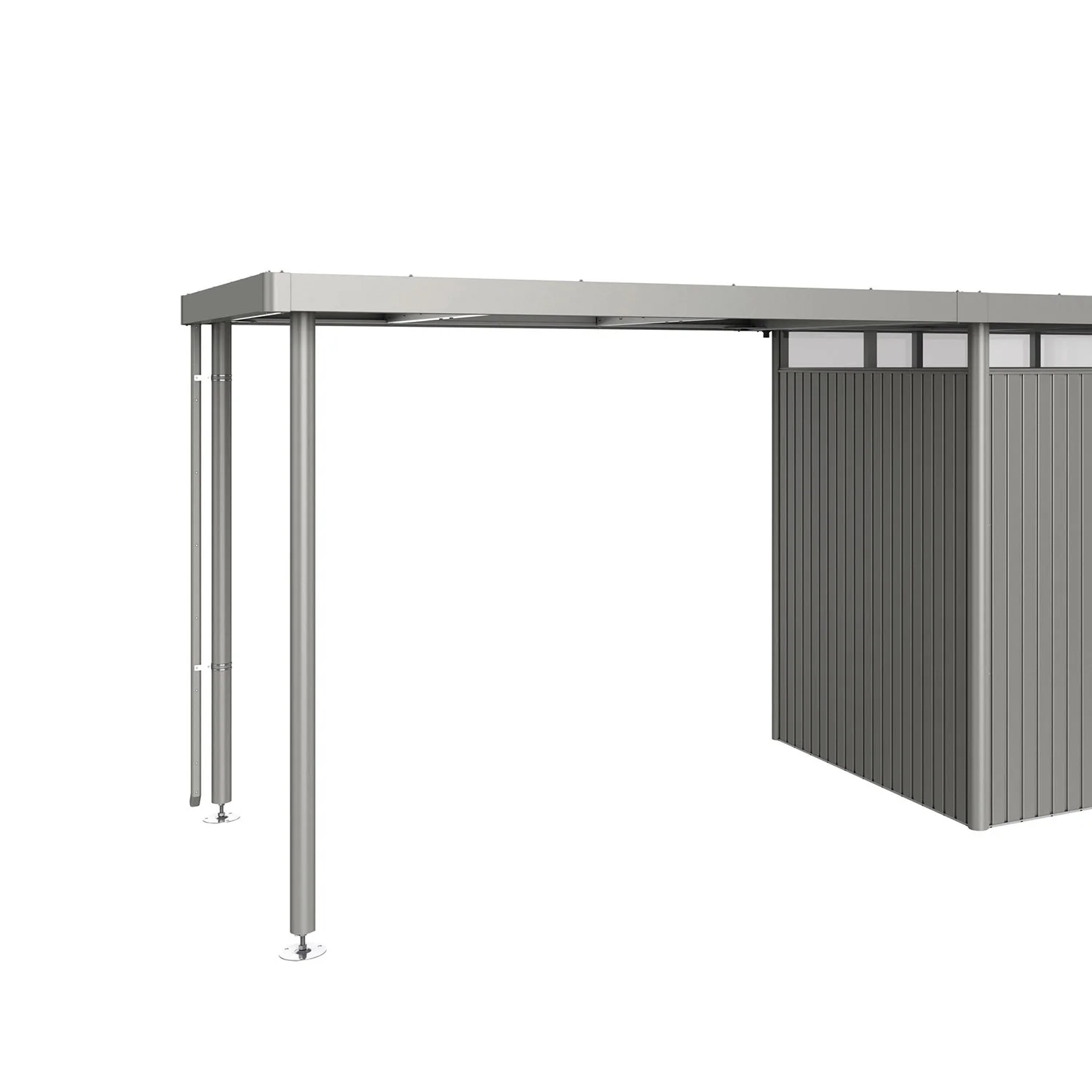 Biohort, Highline Seitendach Gerätehaus Größe h2 metallic quarz-grau Biohort