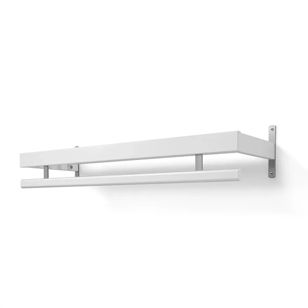 Oscarssons Möbel, Nadja Hutablage 100 cm 1 Ebene Birke weiß lackiert/Stahlboden
