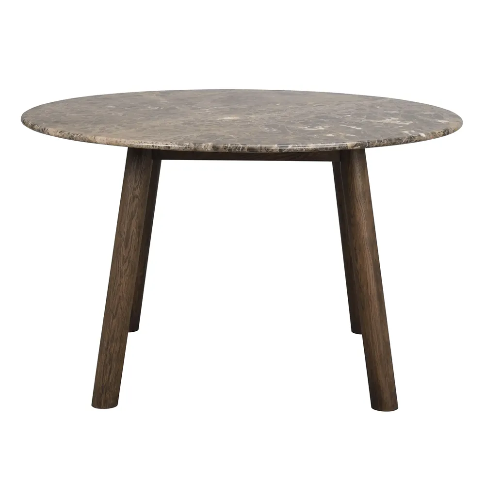 Rowico Home, Taransay Esstisch Ø125 cm Brauner Marmor/Braune Eiche