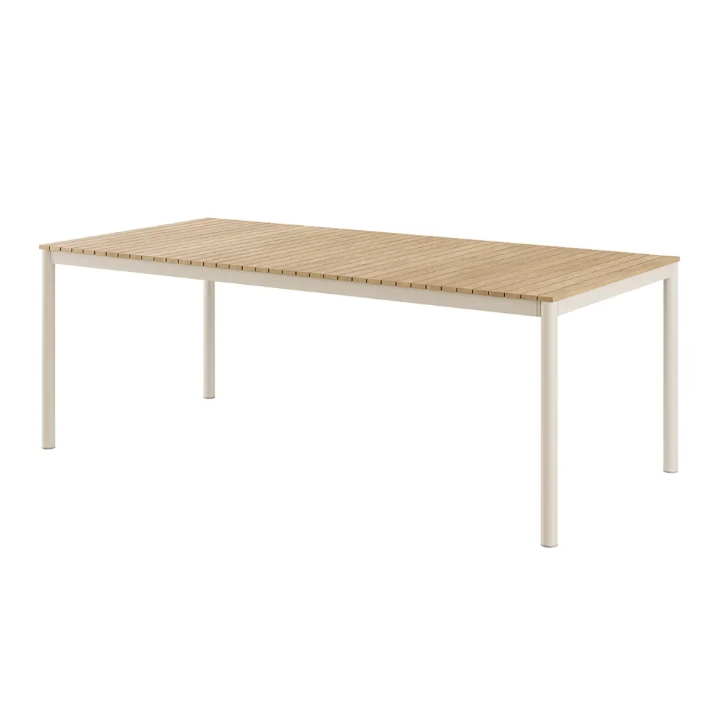 Cinas, Mood Classic Esstisch 100x208 cm Sandgrau / Teak