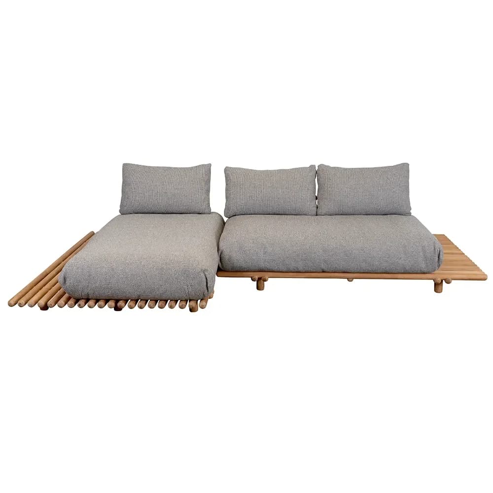 Cane-line, Sticks Sofa mit Chaiselongue Teak/light brown