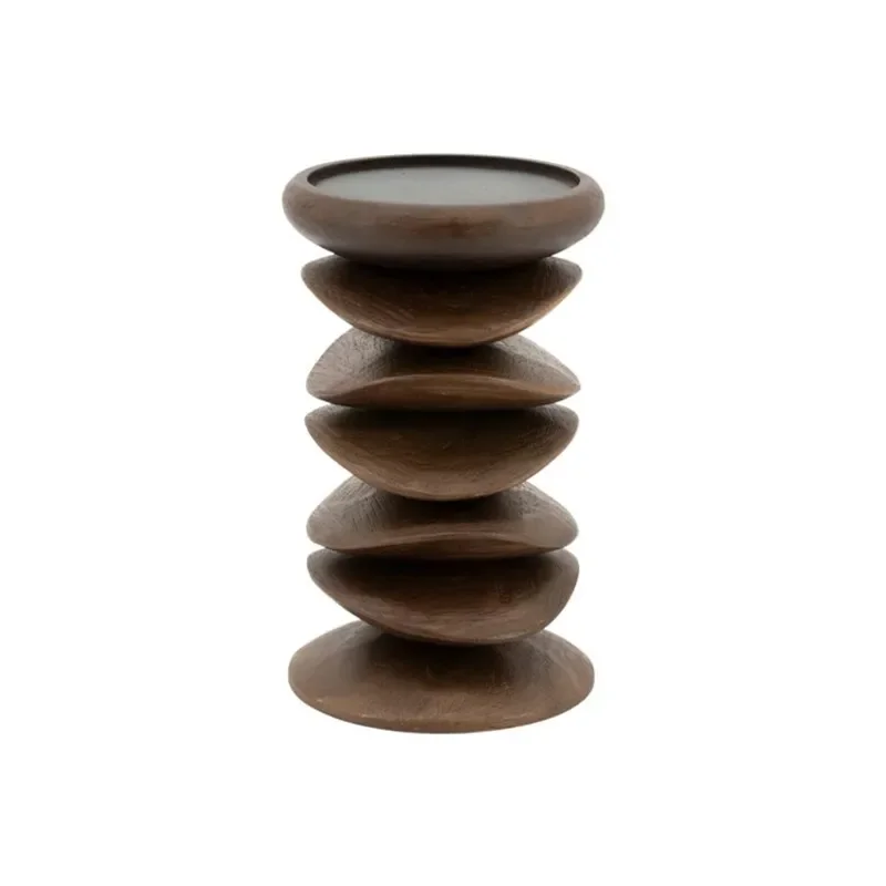 By-Boo, Pillar candle holder Kasane 10x10x15 cm Mangoholz dark brown