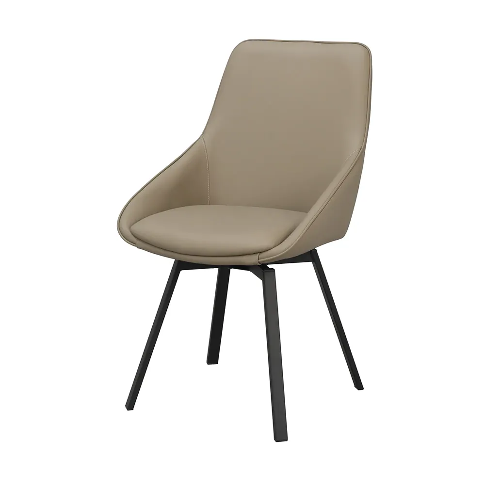 Rowico Home, Alison Esszimmerstuhl beiges leder/schwarze metallbeine