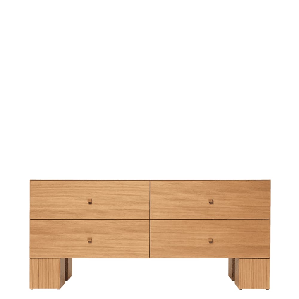 Ferm Living, Kuben Kommode 2x2 - Natürliches Eichenfurnier