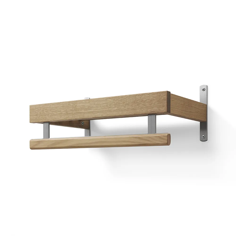 Oscarssons Möbel, Nadja Hutablage 50 cm 1 Ebene Eiche lackiert/Stahl geschliffen