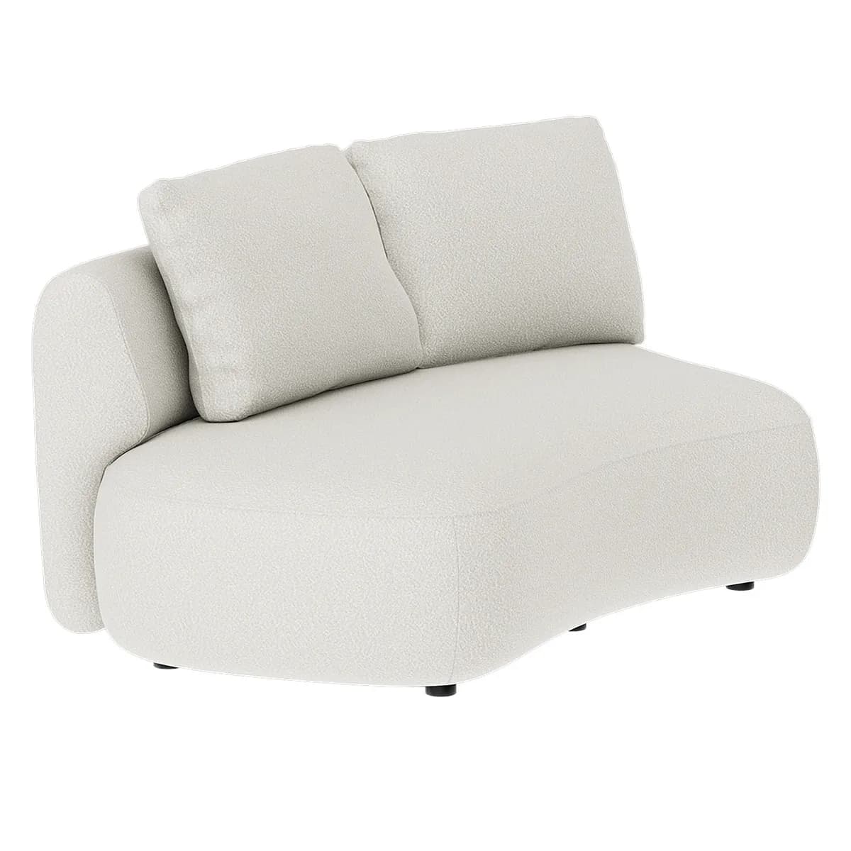 Dixon Module Left Bouclé Cream 2-seater