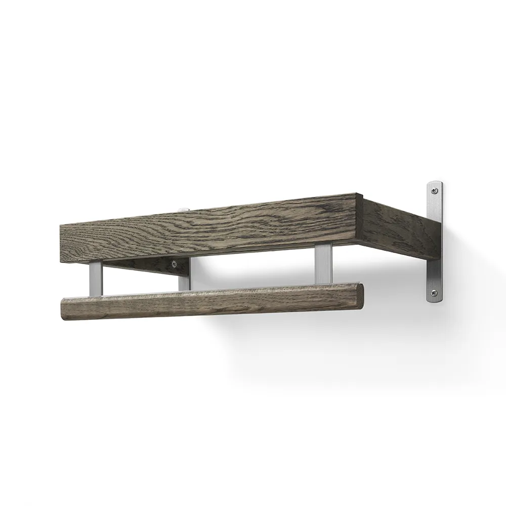 Oscarssons Möbel, Nadja Hutablage 50 cm 1 Ebene Eiche geräuchert/Stahl geschliffen