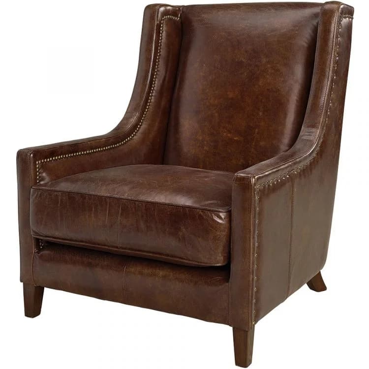 AW44 Ledersessel vintage cigar