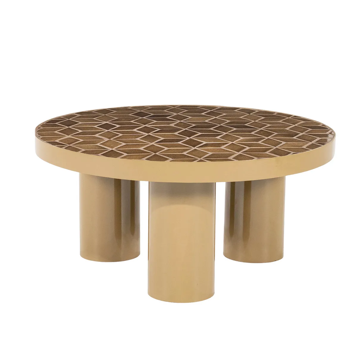 By-Boo, Couchtisch Patterna mit Mosaik-Tischplatte Brown