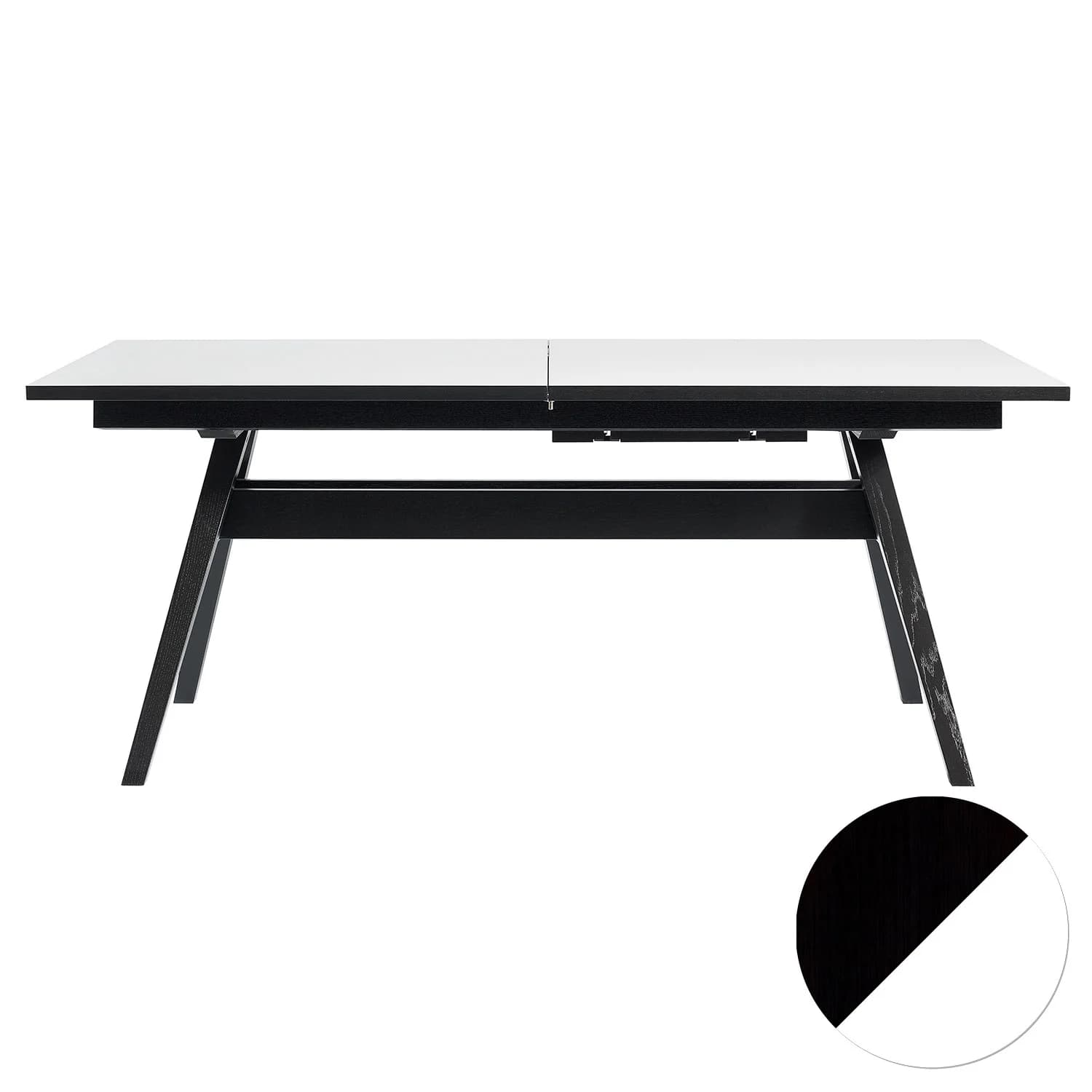 Skovby, Sm11 Tisch Eiche Schwarz Lack/Weiß Laminat 183-275X100X74Cm
