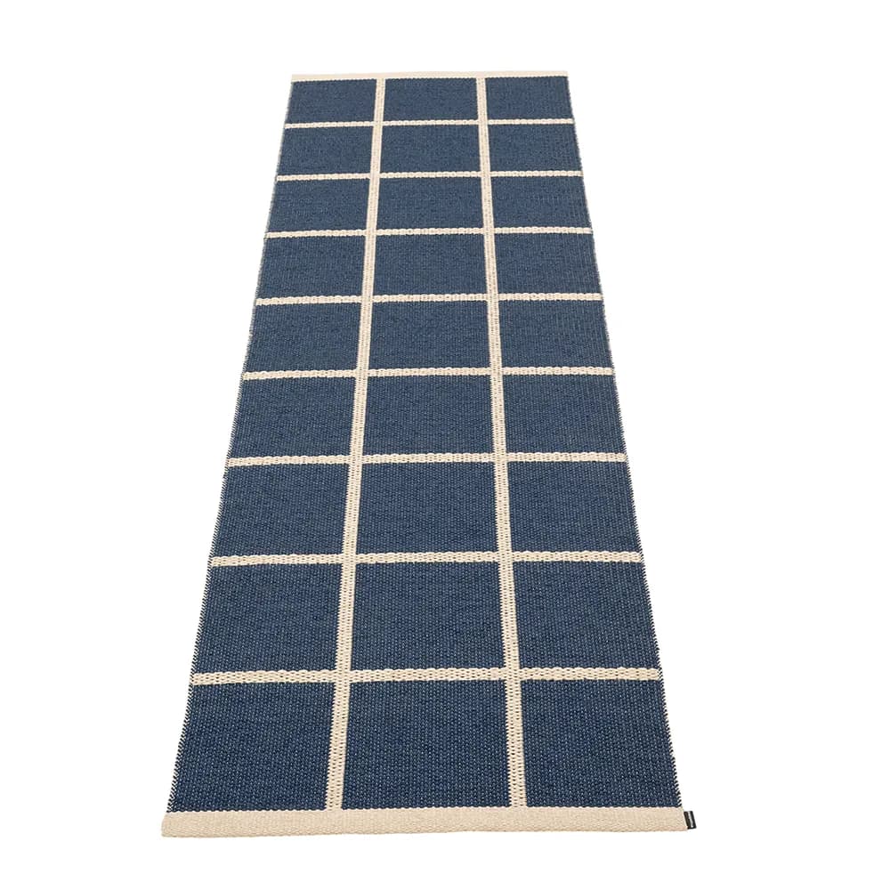 Pappelina, Gewebter Teppich Criss Dark Blue 70x225 cm