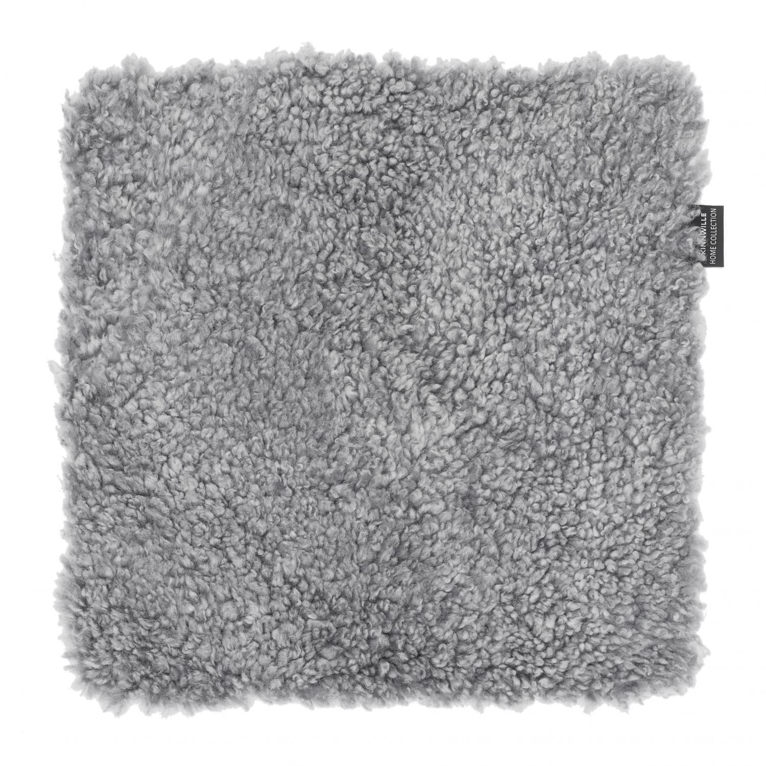 Skinnwille, Curly Seat Cover Schafsfell 40x40cm Anthrazit Grau Silber