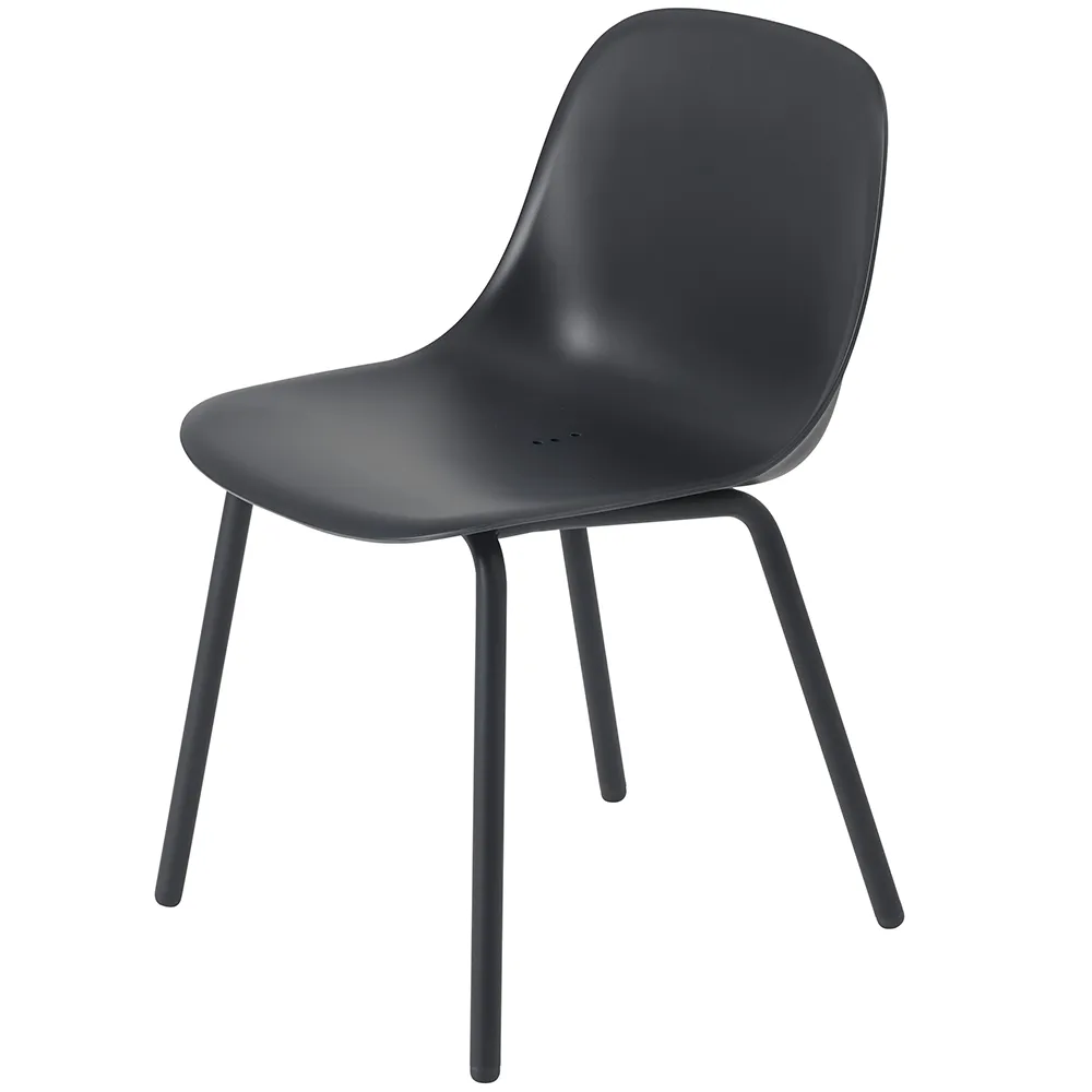 Muuto, Fiber Outdoor Esstischstuhl Anthracite Black