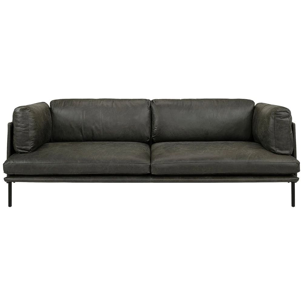 Brioche Leather Sofa Ebony
