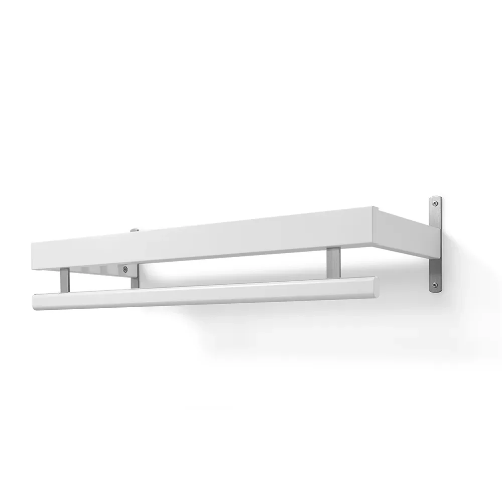 Oscarssons Möbel, Nadja Hutablage 80 cm Birke weiß lackiert/Stahl geschliffen