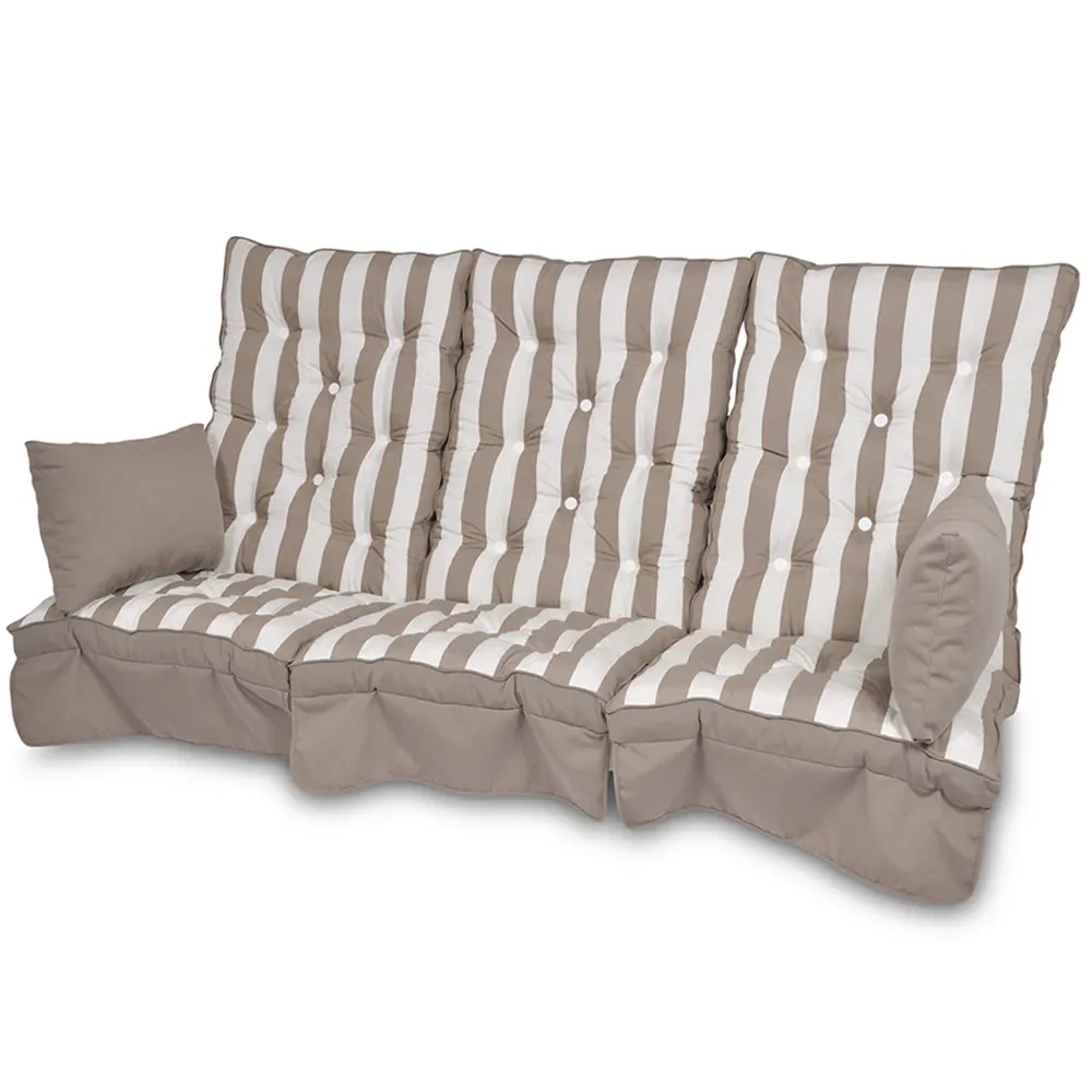 Fritab, Swing Sofa Kissen High Back Taupe gestreift