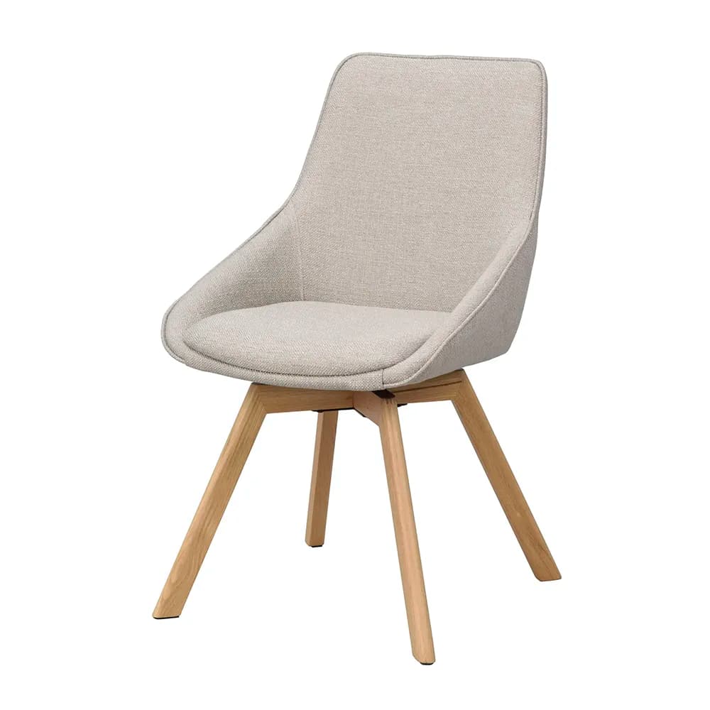 Rowico Home, Alison Esszimmerstuhl beiger stoff/eichenbeine