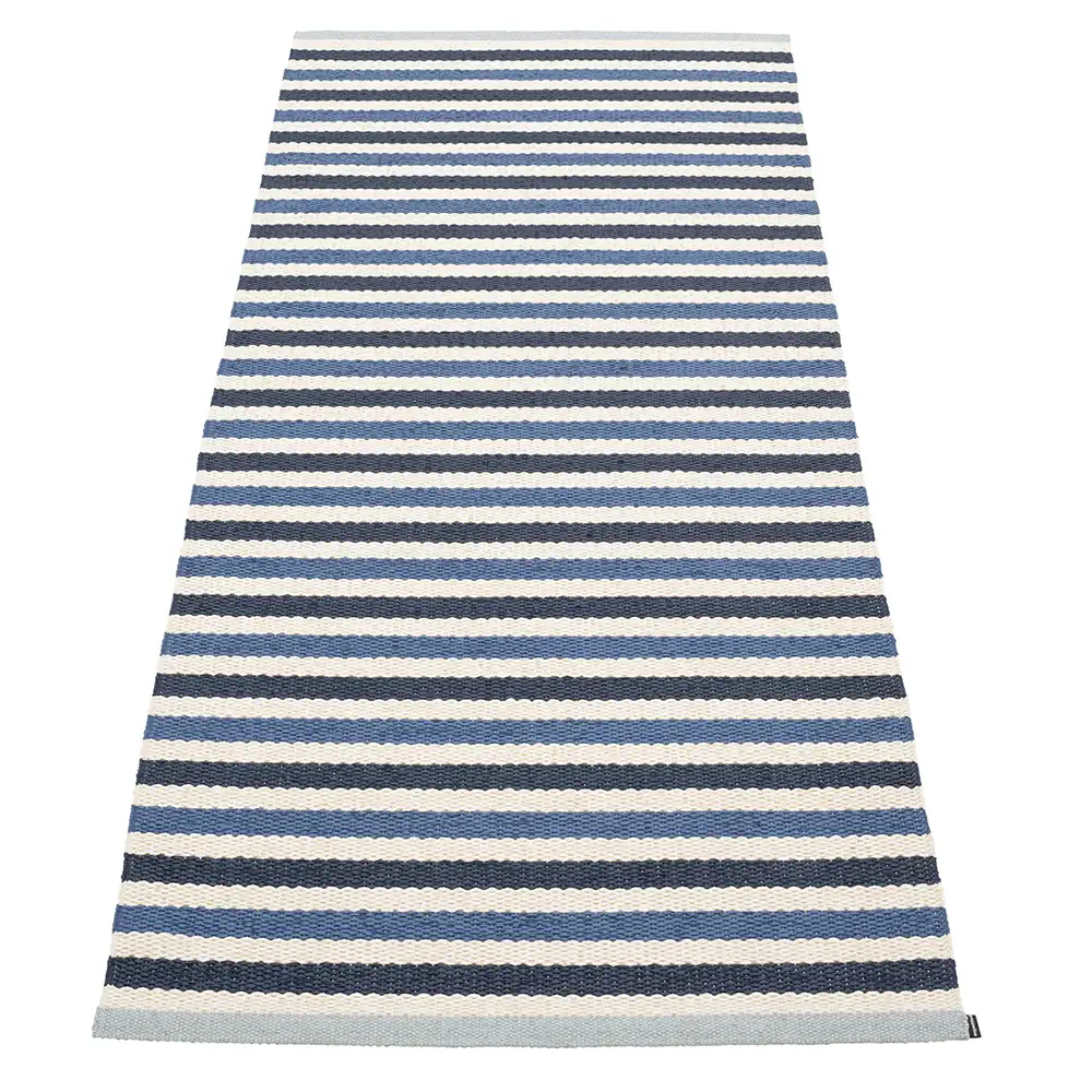 Pappelina, Teo Teppich 85x200 cm Denim/Dark Blue/Vanilla