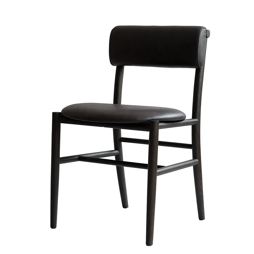 101 Copenhagen, Nama Esszimmerstuhl – Kaffeebraun Schwarz, Anilinleder Schwarz