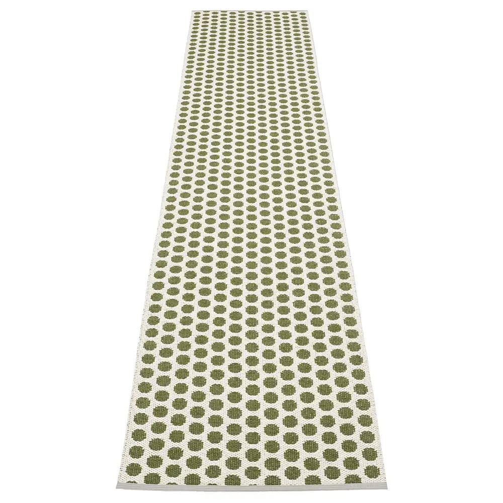 Pappelina, Noa Teppich 70x350 cm Dark Olive/Vanilla