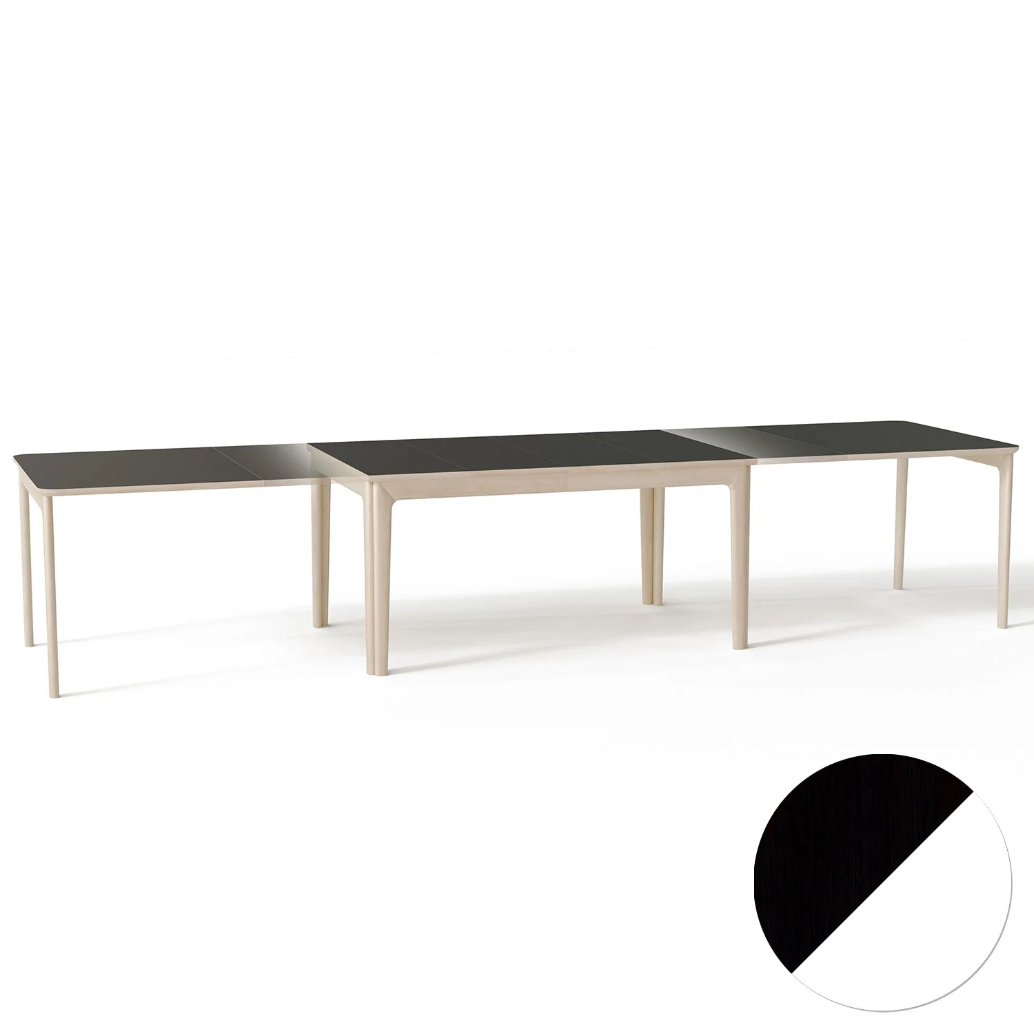 Skovby, Sm26 Tisch Eiche Schwarz Lack/Weiß Laminat 155-308/359X101X74Cm