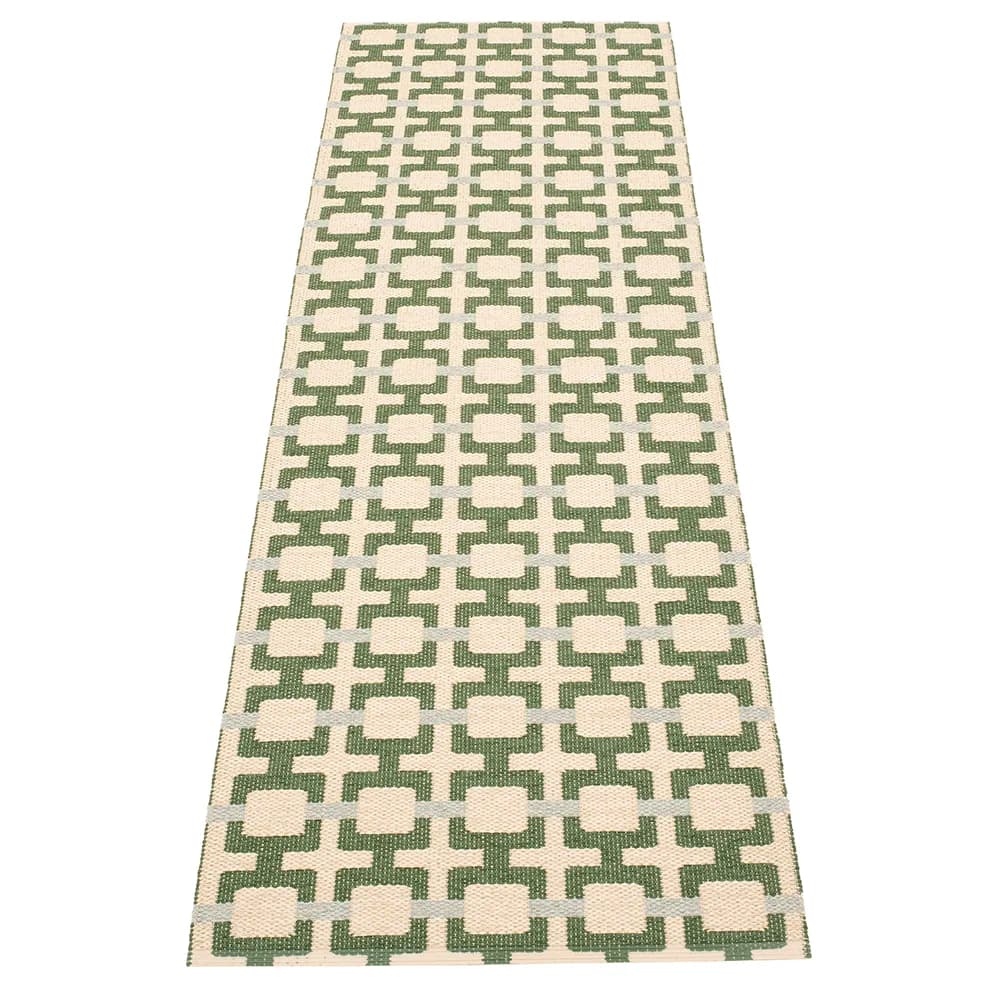 Pappelina, Tom teppich Leaf/Cream/sage 70 x 240 cm