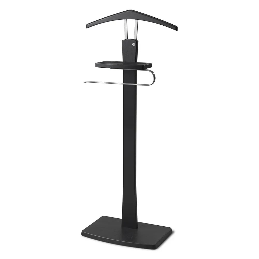 Oscarssons Möbel, Zeve Herren-Fußhocker Eiche schwarz gebeizt/Stahl geschliffen