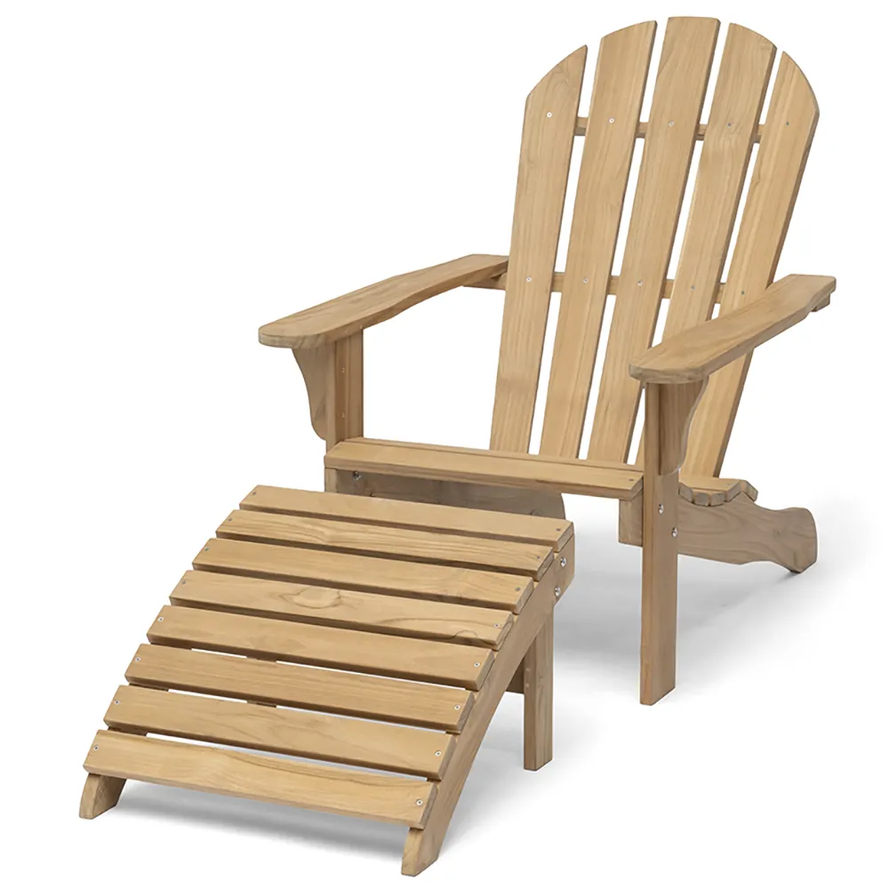 Hillerstorp, Tennessee Deck Chair Teak inkl. Fußhocker
