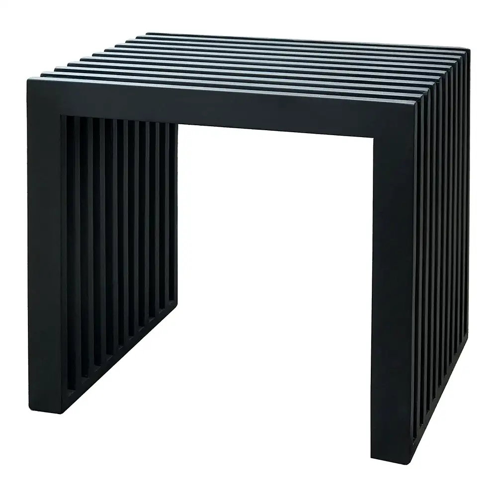 Cinas, Rib hocker/Beistelltisch Schwarz